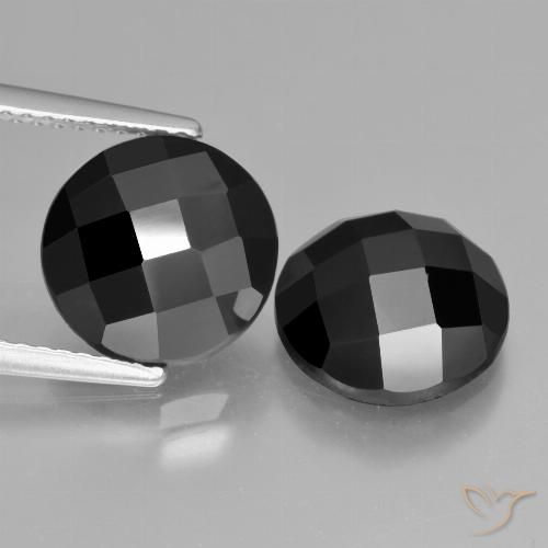 7.45 ct Black Spinel, 9.7 mm Round Rose Cut From Thailand, Photo A
