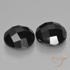 8.20 ctw Black Spinel Stones, Natural Spinel in Round Rose-Cut Shape for Sale