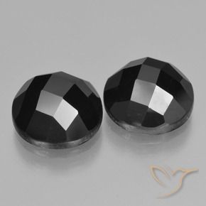 9.97 ctw Black Spinel Stones, Natural Spinel in Round Rose-Cut Shape for Sale
