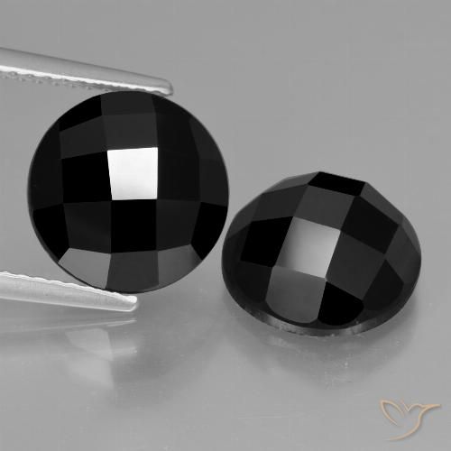 9.47 ct Black Spinel, 10.1 mm Round Rose Cut From Thailand, Photo A