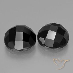 9.47 ctw Black Spinel Stones, Natural Spinel in Round Rose-Cut Shape for Sale
