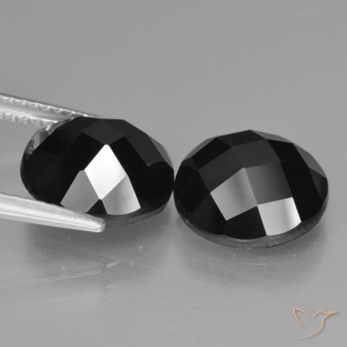 Spinel Gemstones in 10 mm (calibrated) Size for Sale, Spinel Stones in Black Color