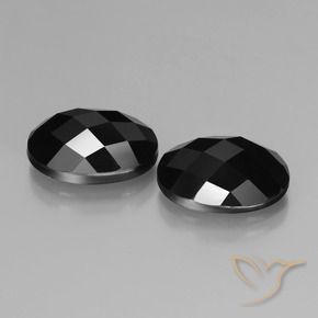 14.24 ctw Black Spinel Stones, Natural Spinel in Oval Rose-Cut Shape for Sale