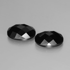 12.71 ctw Black Spinel Stones, Natural Spinel in Oval Rose-Cut Shape for Sale