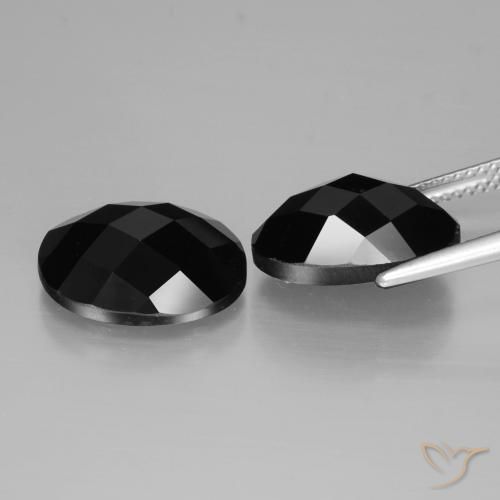 Spinel Gemstones in 14 x 10 mm (calibrated) Size for Sale, Spinel Stones in Black Color