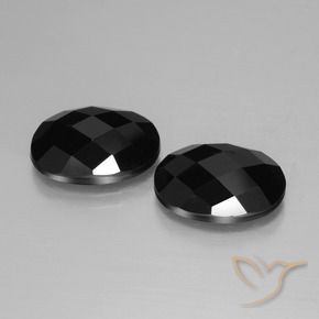 12.42 ctw Black Spinel Stones, Natural Spinel in Oval Rose-Cut Shape for Sale