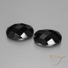 14.11 ctw Black Spinel Stones, Natural Spinel in Oval Rose-Cut Shape for Sale