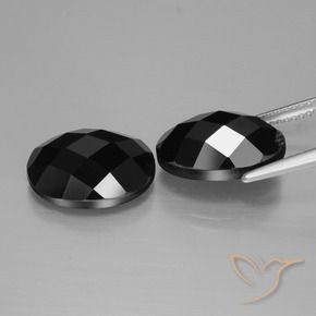 Spinel Gemstones in 14 x 10 mm (calibrated) Size for Sale, Spinel Stones in Black Color