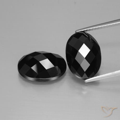 15.28 ct Black Spinel, 14 x 10.1 mm Oval Rose Cut From Thailand, Photo A