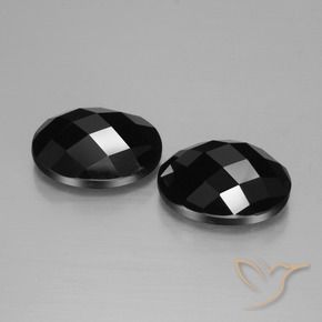 15.28 ctw Black Spinel Stones, Natural Spinel in Oval Rose-Cut Shape for Sale