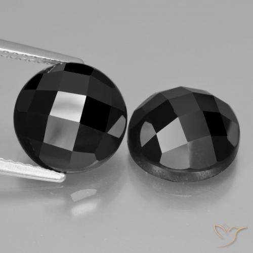 10.08 ct Black Spinel, 10.2 mm Round Rose Cut From Thailand, Photo A