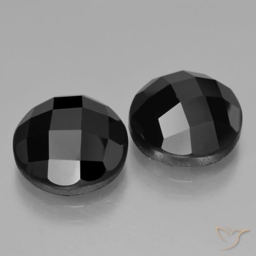 10.08 ctw Black Spinel Stones, Natural Spinel in Round Rose-Cut Shape for Sale