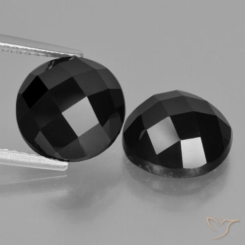 9,88 ct schwarzer Spinell, 10,2 mm runder Rosenschliff aus Thailand, Photo A