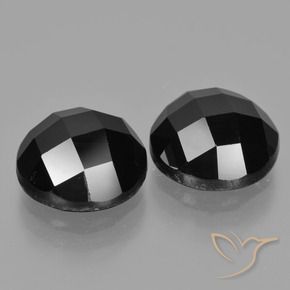 9.88 ctw Black Spinel Stones, Natural Spinel in Round Rose-Cut Shape for Sale