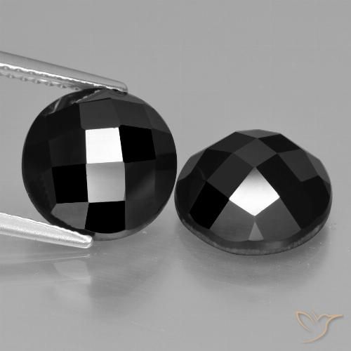 9.91 ct Black Spinel, 10.1 mm Round Rose Cut From Thailand, Photo A
