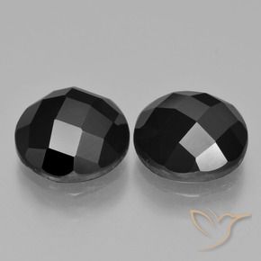 8.89 ctw Black Spinel Stones, Natural Spinel in Round Rose-Cut Shape for Sale