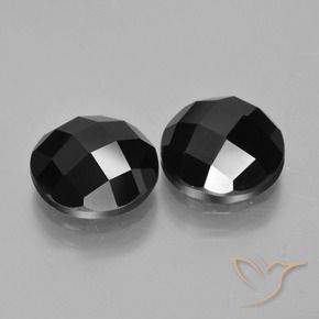 8.55 ctw Black Spinel Stones, Natural Spinel in Round Rose-Cut Shape for Sale