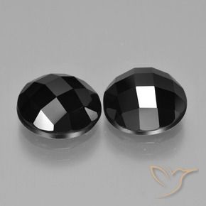 8.61 ctw Black Spinel Stones, Natural Spinel in Round Rose-Cut Shape for Sale
