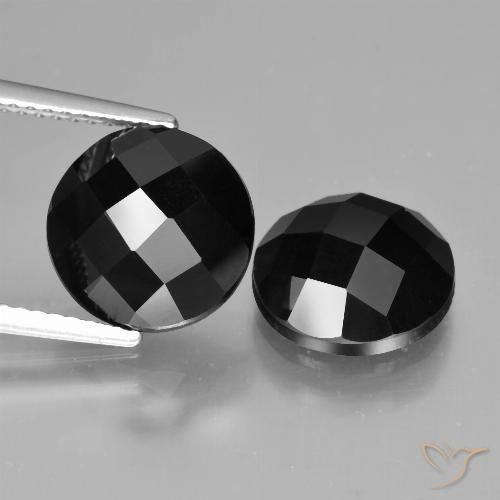 8.63 ct Black Spinel, 10.2 mm Round Rose Cut From Thailand, Photo A