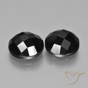 8.63 ctw Black Spinel Stones, Natural Spinel in Round Rose-Cut Shape for Sale