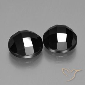 9.95 ctw Black Spinel Stones, Natural Spinel in Round Rose-Cut Shape for Sale