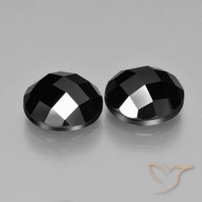 7.94 ctw Black Spinel Stones, Natural Spinel in Round Rose-Cut Shape for Sale