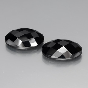 24.58 ctw Black Spinel Stones, Natural Spinel in Oval Rose-Cut Shape for Sale
