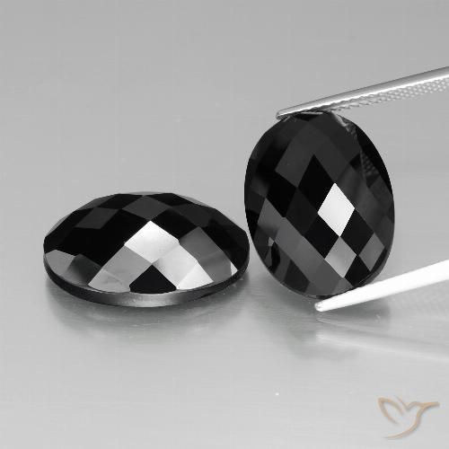 26.87 ct Black Spinel, 17.9 x 13 mm Oval Rose Cut From Thailand, Photo A