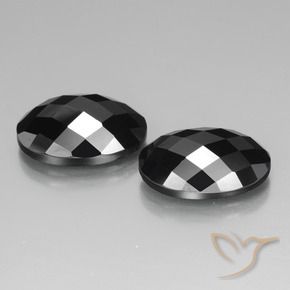26.87 ctw Black Spinel Stones, Natural Spinel in Oval Rose-Cut Shape for Sale