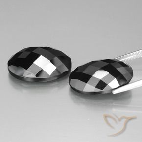 Spinel Gemstones in 18 x 13 mm (calibrated) Size for Sale, Spinel Stones in Black Color