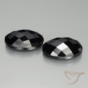 26.13 ctw Black Spinel Stones, Natural Spinel in Oval Rose-Cut Shape for Sale