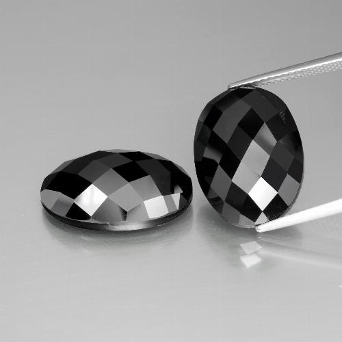 Black Spinel Gem - 13.1ct Oval Rose-Cut (ID: 438294)