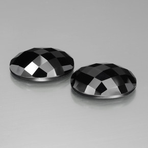 26.23 ctw Black Spinel Stones, Natural Spinel in Oval Rose-Cut Shape for Sale
