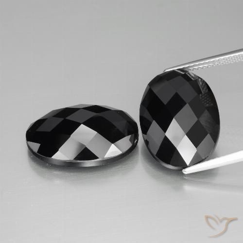 25.08 ct Black Spinel, 18.2 x 13.1 mm Oval Rose Cut From Thailand, Photo A