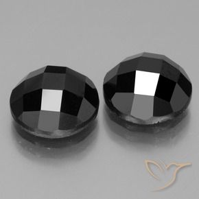 13.97 ctw Black Spinel Stones, Natural Spinel in Round Rose-Cut Shape for Sale