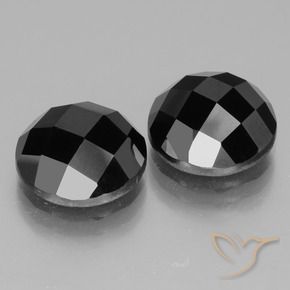 14.85 ctw Black Spinel Stones, Natural Spinel in Round Rose-Cut Shape for Sale