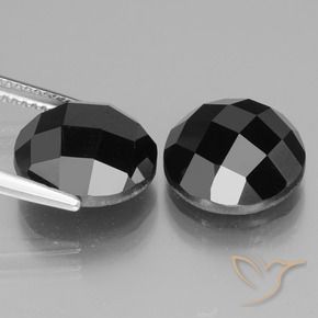 Spinel Gemstones in 12 mm (calibrated) Size for Sale, Spinel Stones in Black Color