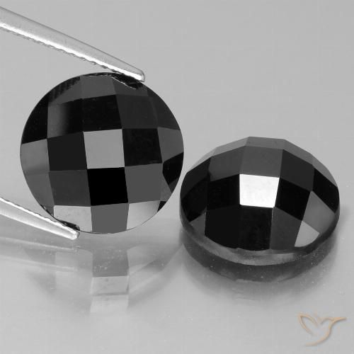 14.92ctw Natural Black Spinel, Round, Opaque