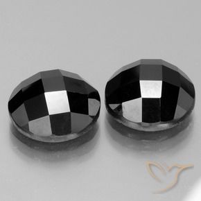 14.92 ctw Black Spinel Stones, Natural Spinel in Round Rose-Cut Shape for Sale