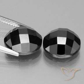 Spinel Gemstones in 12 mm (calibrated) Size for Sale, Spinel Stones in Black Color