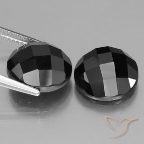 Spinel Gemstones in 12 mm (calibrated) Size for Sale, Spinel Stones in Black Color