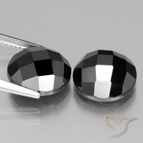 Spinel Gemstones in 12 mm (calibrated) Size for Sale, Spinel Stones in Black Color
