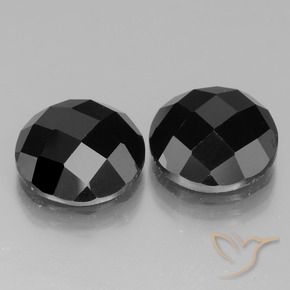 13.54 ctw Black Spinel Stones, Natural Spinel in Round Rose-Cut Shape for Sale