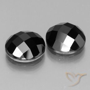12.72 ctw Black Spinel Stones, Natural Spinel in Round Rose-Cut Shape for Sale
