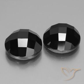 15.82 ctw Black Spinel Stones, Natural Spinel in Round Rose-Cut Shape for Sale