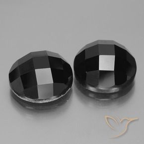 15.27 ctw Black Spinel Stones, Natural Spinel in Round Rose-Cut Shape for Sale