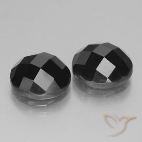 14.47 ctw Black Spinel Stones, Natural Spinel in Round Rose-Cut Shape for Sale