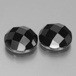 14.20 ctw Black Spinel Stones, Natural Spinel in Round Rose-Cut Shape for Sale