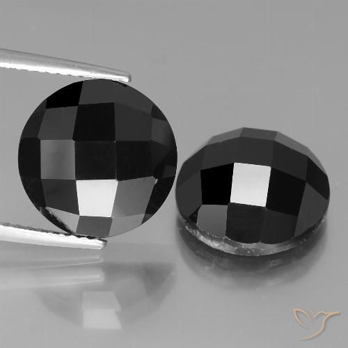 14.18 ct Black Spinel, 12 mm Round Rose Cut From Thailand, Photo A