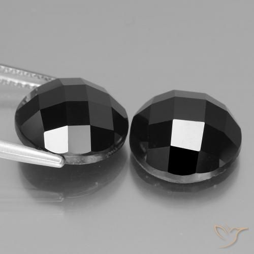 Spinel Gemstones in 12 mm (calibrated) Size for Sale, Spinel Stones in Black Color
